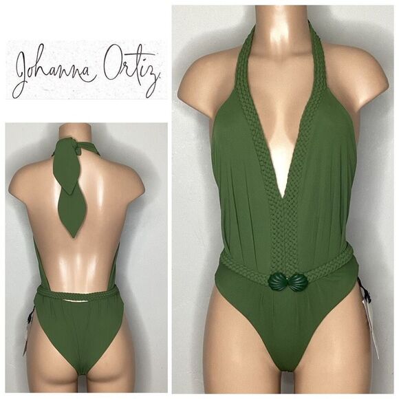 New. Johanna Ortiz green Seashell swimsuit. Small. Retails $495 - Picture 1 of 11